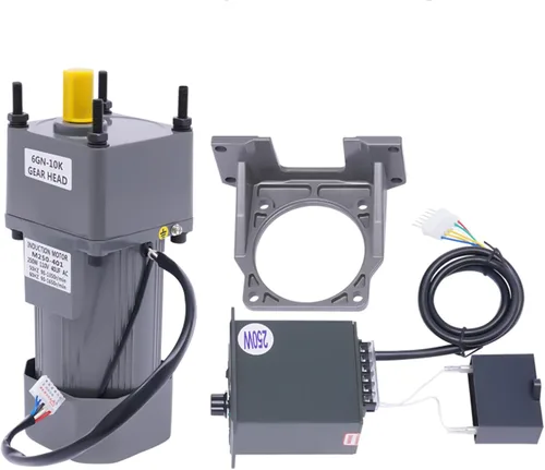 Motor de engranajes eléctrico 110V 250W 10K Monofásico de alto par motor reductor de engranajes de CA 0-135 RPM Controlador de velocidad variable