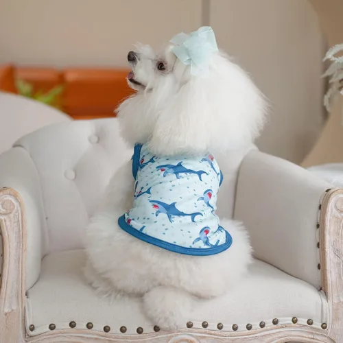 Miniatura 4 de CuteBone Paquete de 2 camisas para perros, ropa suave para mascotas, chaleco de verano transpirable para cachorros pequeños y ropa elástica