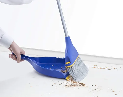 Miniatura 5 de Superio Recogedor con clip, plástico azul resistente, fácil agarre con clip en el borde de goma, escombros de barrido detallados, se adapta a