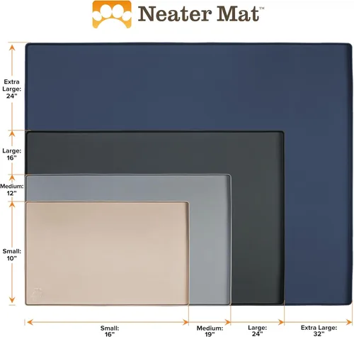 Miniatura 10 de Neater Pet Brands Neater Mat - Tapetes para mascotas para comida y agua, tapete para tazón de gato y perro, de silicona impermeable, bandeja