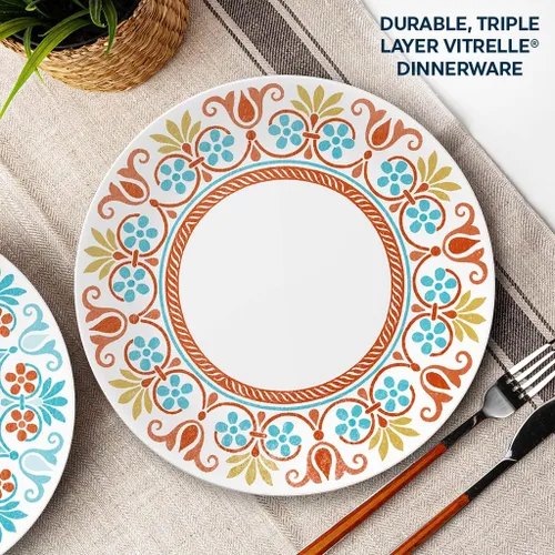 Miniatura 3 de Corelle Vitrelle - Juego de platos de aperitivos para ensalada de 6 piezas (6.75"), vidrio de triple capa y resistente a las astillas, platos