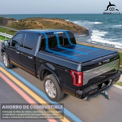 Miniatura 6 de Cubierta de caja de camioneta plegable y rígida compatible con Ford F150 F-150 2015-2025 5.5 pies de caja corta, estilo tri-doblez