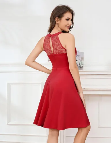 Miniatura 2 de Bbonlinedress Women Cocktail Prom Wedding Dress Halter Lace Evening Party Short Vintage Homecoming Dresses