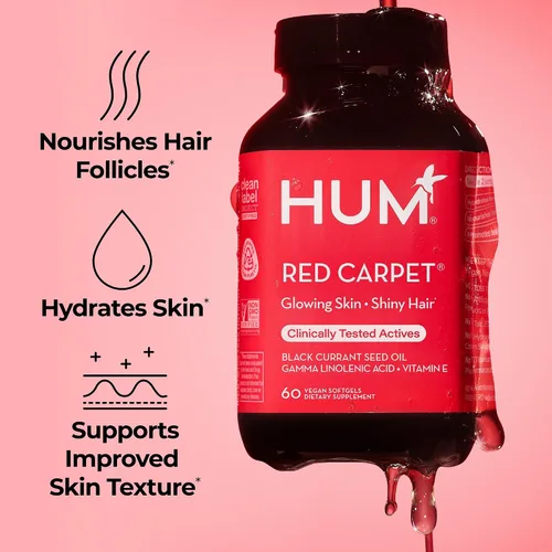 Miniatura 2 de Fórmula para el pelo y las uñas Red Carpet de HUM, 60 cápsulas blandas vegetarianas