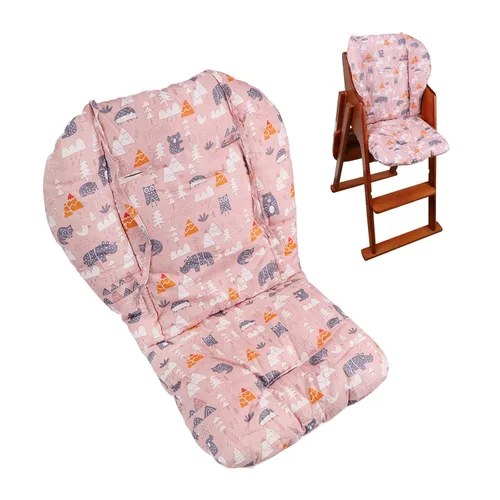 Miniatura 9 de KRIZJUES Cojín grueso para silla alta de bebé, almohadilla gruesa para silla alta de madera, alfombrilla para silla de comedor de bebé (bosque verde)