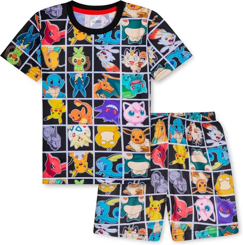 Pokemon Pijamas para niños y adolescentes, camiseta y pantalones cortos, pijamas de verano, regalos para niños