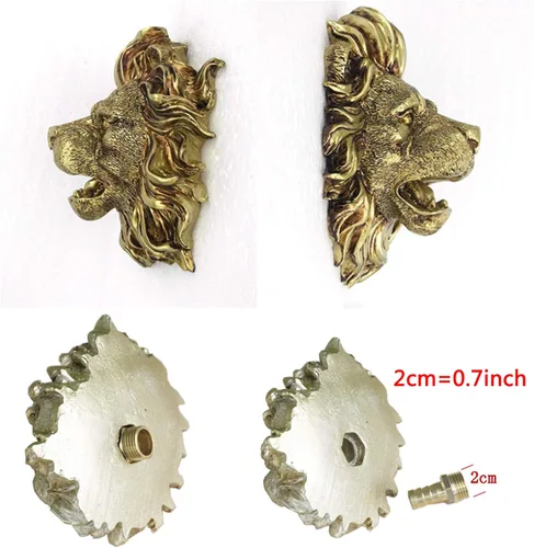 Miniatura 6 de Cabeza de león para colgar en la pared, boquilla de fuente de agua, rociador, fuente de estanque de jardín, cabezal de rociado de agua, riego
