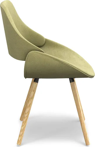Miniatura 5 de SIMPLIHOME Malden - Sillas de comedor – Silla de cocina tapizada con marco de madera curvada y tela tejida en verde ácido, asiento de comedor