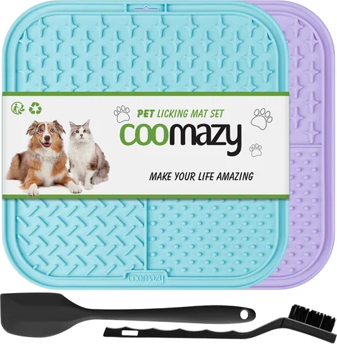 Miniatura 7 de Coomazy Alfombrilla para lamer perros y gatos, alimentador lento y diseño antideslizante, reductor de aburrimiento y ansiedad, adecuado