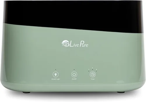 Miniatura 11 de LivePure LP300HUM Aqua Flame Humidificador de niebla fría – Pequeño humidificador ultrasónico de plantas para interiores con difusor de aceite Blanco