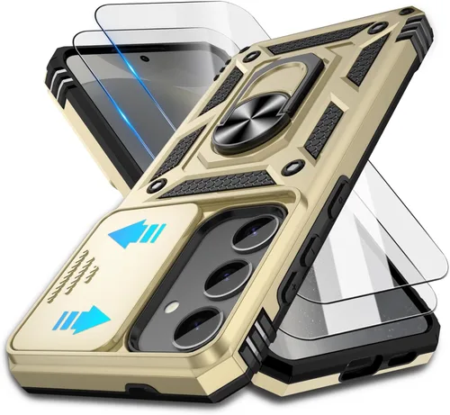Miniatura 157 de ATUMP Funda para OnePlus Nord N200 5G con protector de pantalla HD con cubierta para cámara deslizante, soporte de anillo de rotación de 360°