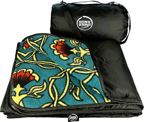 Miniatura 14 de DOWN UNDER OUTDOORS Manta grande impermeable y resistente al viento, extra gruesa de 350 GSM, forro polar acolchado, o manta de estadio de sherpa