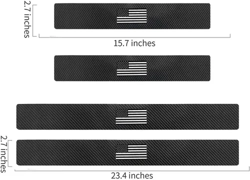 Miniatura 2 de Juego de 4 protectores de fibra de carbono para umbral de puerta de automóvil, protector de entrada decorativo para automóvil, camión, SUV, puertas