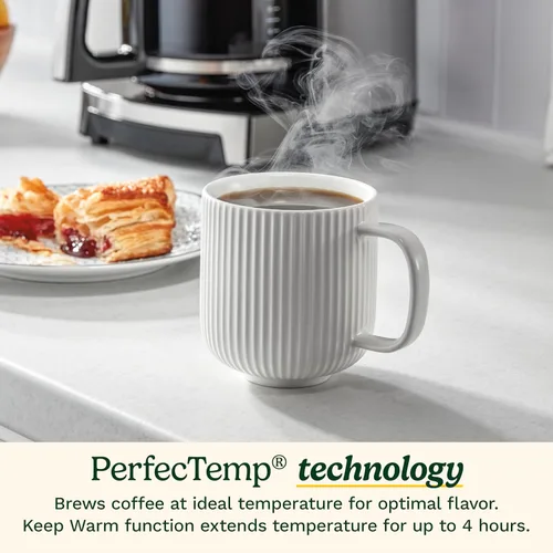 Miniatura 4 de Cuisinart - Cafetera Coffee Maker de 14 tazas PerfecTemp, programable, con jarra de vidrio, función de ajuste de 1-4 tazas, control de intensidad