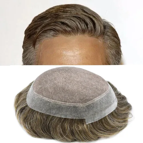 Miniatura 62 de Tupé para hombres, piezas de cabello humano real, sistema de unidades de cabello natural, línea capilar natural, pieza de repuesto para hombres
