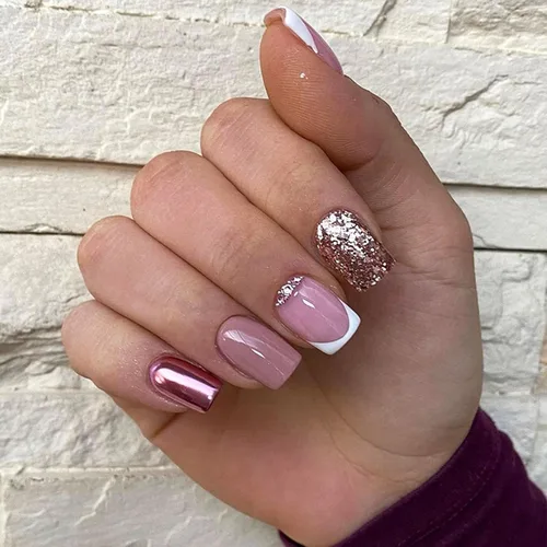 Miniatura 11 de Uñas postizas cuadradas cortas a presión, diseño de ojo de gato rojo, uñas postizas cortas con pegamento brillante, uñas postizas acrílicas