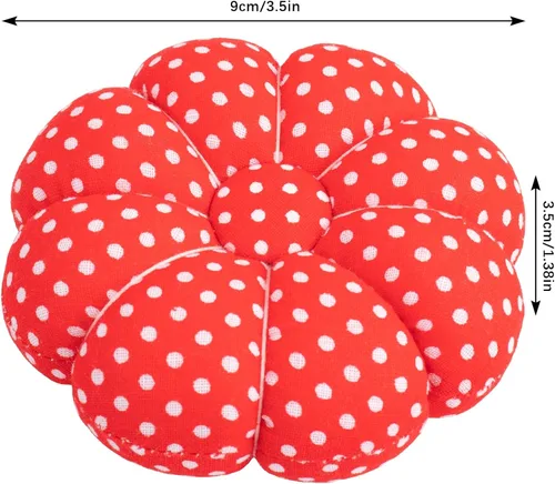 Miniatura 3 de Rolybag Alfileres de muñeca con correa elástica, cojín de aguja de calabaza para costura, pinza de aguja portátil, para costura o manualidades (rojo)