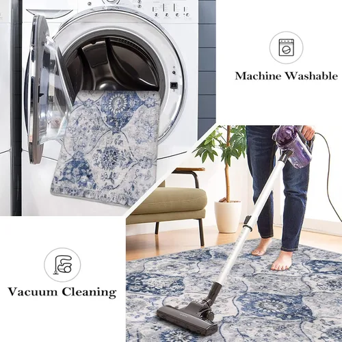 Miniatura 2 de Lahome Alfombra Lavable de Enrejado Marroquí, Alfombras de Cocina de 2x3 Pies para Entrada de Baño, Tapete Interior Antideslizante Ultra-Delgado