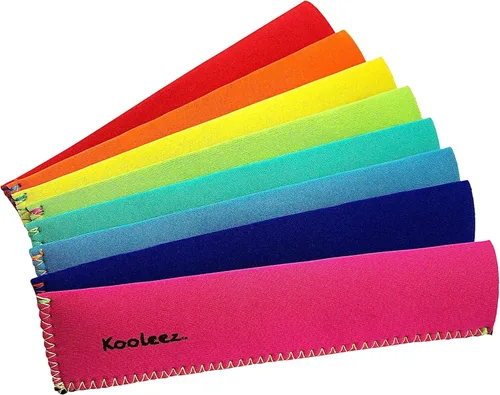 Kooleez - #1 El original neopreno de longitud completa para congelador Pop/Ice Pop fundas aislante, elige tu juego de colores. 8-pack