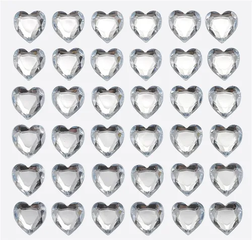 Miniatura 10 de MECCANIXITY 144 calcomanías autoadhesivas de diamantes de imitación de corazón de 0.394 pulgadas para maquillaje de San Valentín, artes y Azul