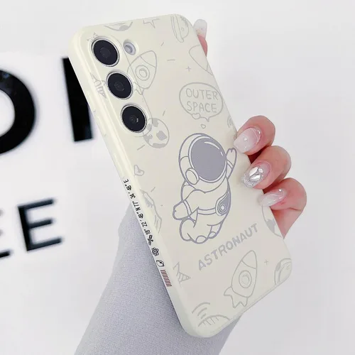 Miniatura 27 de Yonds Queen Funda ultra linda para Samsung Galaxy S22, diseño de astronauta de dibujos animados, diseño de cohete espacial, cubierta de parachoques