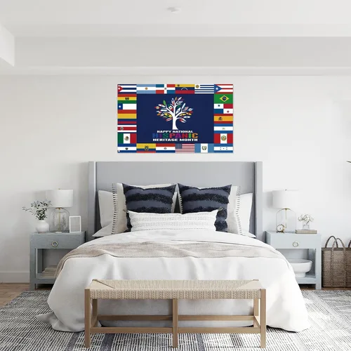 Miniatura 4 de Bandera de árbol de 22 países hispanos hispanos con los 22 países, patrimonio nacional hispano, bandera de 2 x 3 pies, doble impresa, divertida