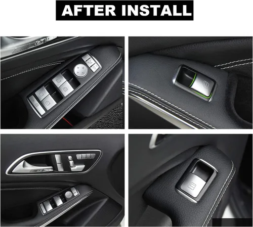 Miniatura 3 de Adhesivo para botón de interruptor de elevalunas del reposabrazos interior de la puerta Compatible con Mercedes Benz GLK ML A B C E G Class C250