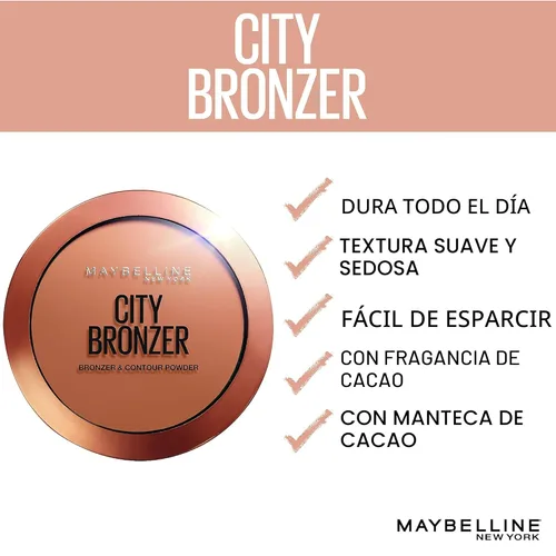 Miniatura 8 de Maybelline Polvo de maquillaje bronceador New York City, polvo bronceador y de contorno, 200, 0.32 oz.