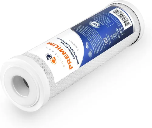 Miniatura 6 de Aquaboon Filtro de agua de bloque de carbono prémium de 1 micrón, 10 x 2.5 pulgadas, paquete de 6 filtros CTO para toda la casa para sistemas
