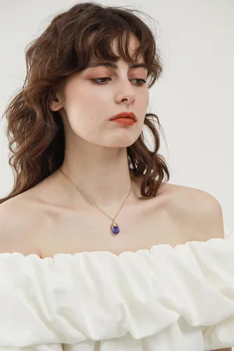 Miniatura 3 de PALBOA Collar con colgante de cristal de lágrima para mujer, delicado oro de 14 quilates, regalo para adolescentes y niñas, piedra curativa
