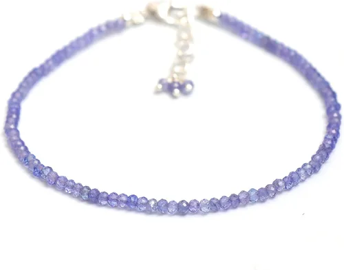 Miniatura 16 de Pulsera ajustable de plata esterlina 925 con cuentas completas para mujer, cuentas de piedras preciosas naturales, pulsera delicada, regalo