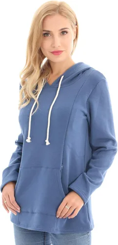 Miniatura 30 de Bearsland - Sudadera de lactancia y maternidad para mujer, con bolsillos y capucha