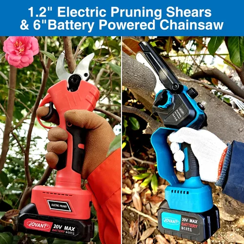 Miniatura 3 de Tijeras de Podar de Pértiga 3 en 1, Tijeras de Podar Eléctricas y Sierras de Pértiga para Poda de Árboles con Pértiga de Alcance de 15.3 pies