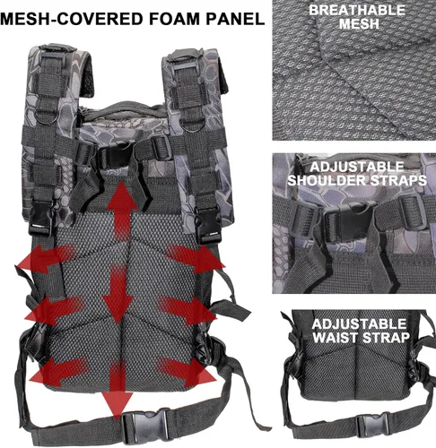 Miniatura 5 de Mochila ligera para aparejos de pesca, resistente al agua, soporte para caña de pescar todo en uno y almacenamiento de equipo Negro