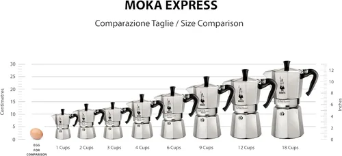 Miniatura 8 de Bialetti Moka Express Cafetera de espresso con filtro sobre mesada, Plateado