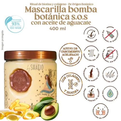 Miniatura 4 de SHAEIO RITUAL BOTÁNICO Mascarilla para el Cabello de Origen Botánico Bomba Botánica S.O.S. Repara y Reduce la caída del cabello y Acelera