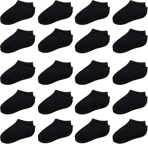 20 pares de calcetines para niños pequeños calcetines de tobillo de corte bajo calcetines atléticos para niños y niñas