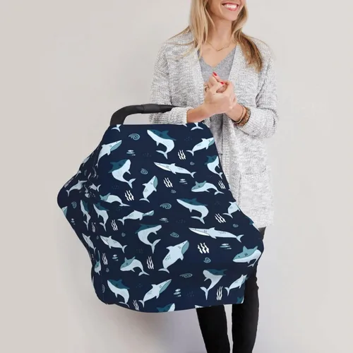 Miniatura 2 de Sharks Ocean Baby Stuff - Funda de asiento de coche para bebé, fundas para asiento de automóvil para niñas y niños, elástica, suave, transpirable