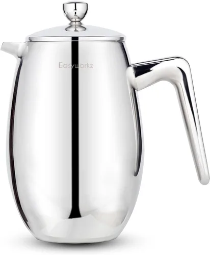 Miniatura 9 de Easyworkz Nando French Press - Cafetera térmica con aislamiento de doble pared de 12 onzas, cafetera de acero inoxidable 304