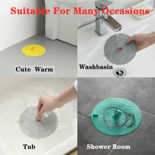 Miniatura 2 de MAOYONG Tapón de drenaje de bañera, tapón de silicona para drenaje de suelo de baño, tapón de drenaje de bañera para suelo de ducha, tapones