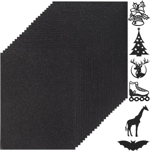 Miniatura 8 de 40 hojas de papel de cartulina con purpurina de 20 colores - 21,6 x 27,9 cm, 250 g/m²/92 lb, cartulina gruesa de peso pesado y colorida
