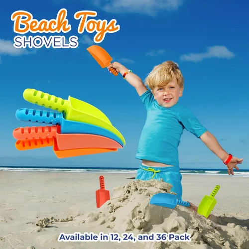 Miniatura 3 de 4E's Novelty Pala de arena para niños a granel, paquete de 12 palas de playa de plástico resistente, para plantar, excavar y herramienta de jardín