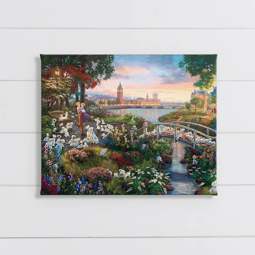 Miniatura 4 de Thomas Kinkade Studios Disney 101 Dalmatians - Lienzo envuelto en galería de 8 x 10 pulgadas