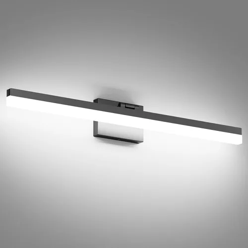 Miniatura 9 de Ralbay Luces de tocador negras para baño de 24 pulgadas, moderna luz LED negra mate, accesorios de iluminación de baño sobre espejo