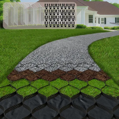 Miniatura 11 de Rejilla de Suelo de Grava de 2" de Grosor 4 pies x 10 pies - Rejillas de Estabilización Geo Grid para Entrada de Vehículos, Rejilla Retenedora
