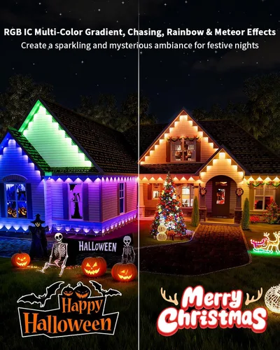 Miniatura 2 de MIMIRGB Luces permanentes para exteriores profesionales, 33 pies RGB+IC decoración inteligente para exteriores, aplicación/control remoto, Navidad