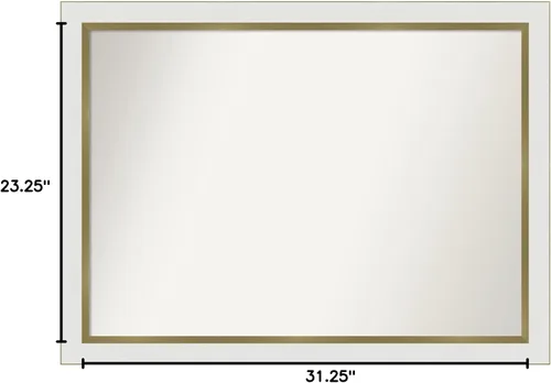 Miniatura 6 de Amanti Art Espejo personalizado, espejo estrecho de baño de oro blanco, espejo de pared o espejo de tocador de baño sobre el fregadero