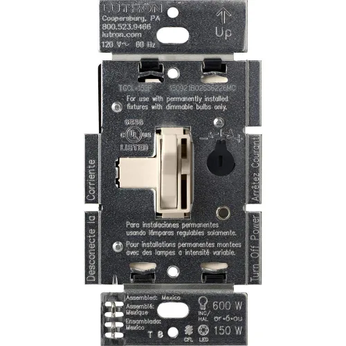 Miniatura 19 de Lutron Ariadni/Toggler LED+ Interruptor Regulador de Luz para LED Regulable, Halógeno e Incandescente Interruptor Dimmer, 150W, Unipolar/3-Vías