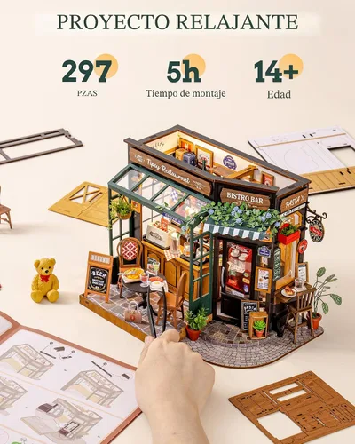 Miniatura 6 de Rolife - Kit de casa en miniatura de bricolaje para adultos, kit de casa de muñecas de madera mini, kits de construcción de diorama de casa pequeña