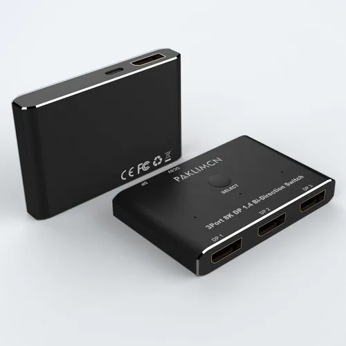 Miniatura 4 de Conmutador DisplayPort 8K60Hz Puerto de visualización 1.4 Caja DP 4K @144Hz Conmutador bidireccional 3in1out 3in1out, 1 en 3 salida para conmutar